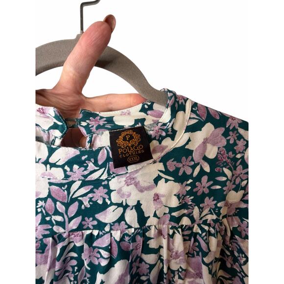 Polago Green and Purple Floral Dress - Size XXXL - Picture 3 of 14